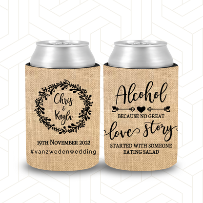 WS039 | Stubby Holder  - Alcohol and Love Story