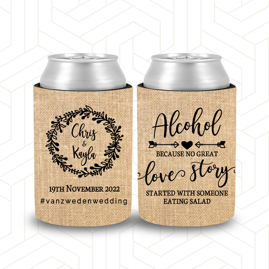 WS039 | Stubby Holder  - Alcohol and Love Story