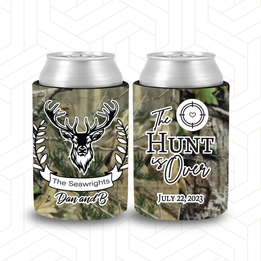WS059 | Wedding Stubby Holders - Camo - Stag - The Hunt is Over- Hunting Theme