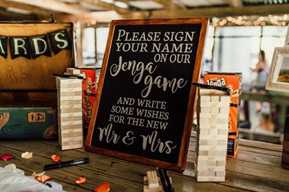 Please sign your name on our JENGA game -  Wedding Decal